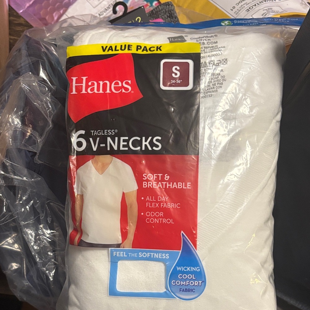 Hanes White V-Neck T-Shirts - 6 Pack Value Pack
